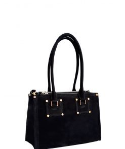 black pansy handbag